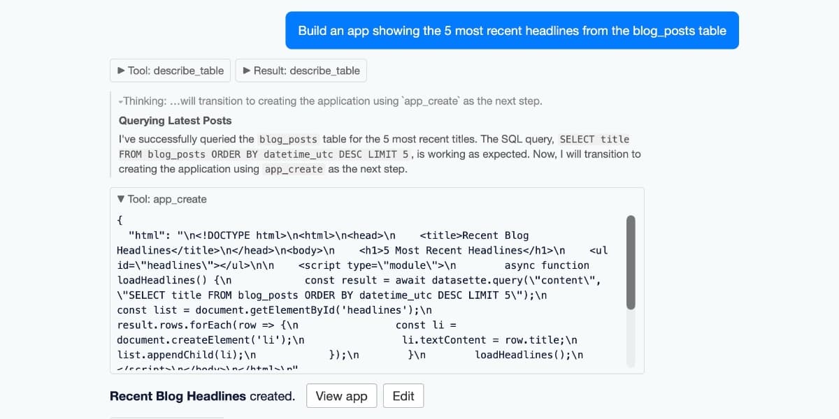 💻 Datasette Apps : UI custom en 0 serveur, +200 % de productivité