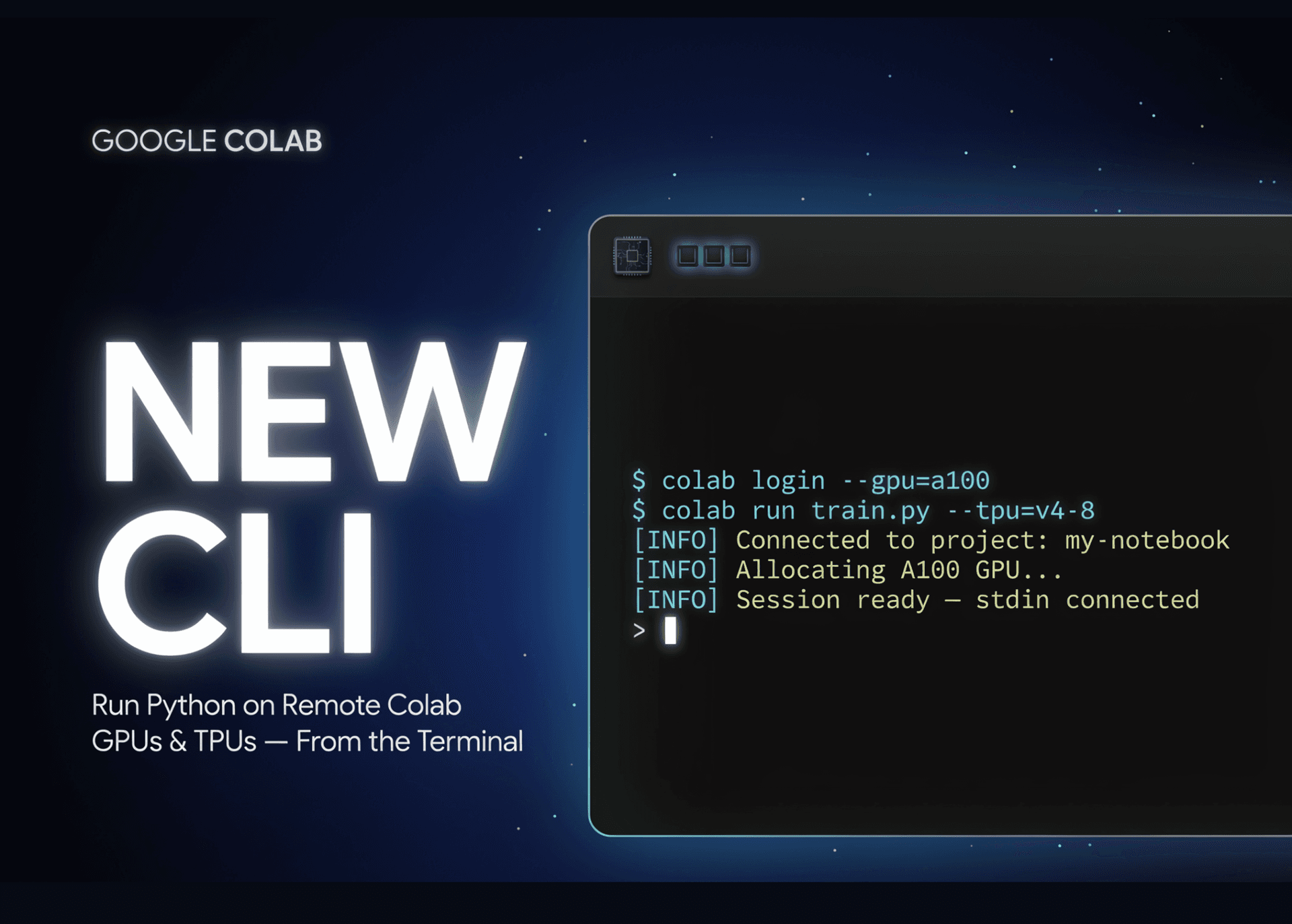 ⚡ Exécutez du Python sur les GPU/TPU Colab sans ou